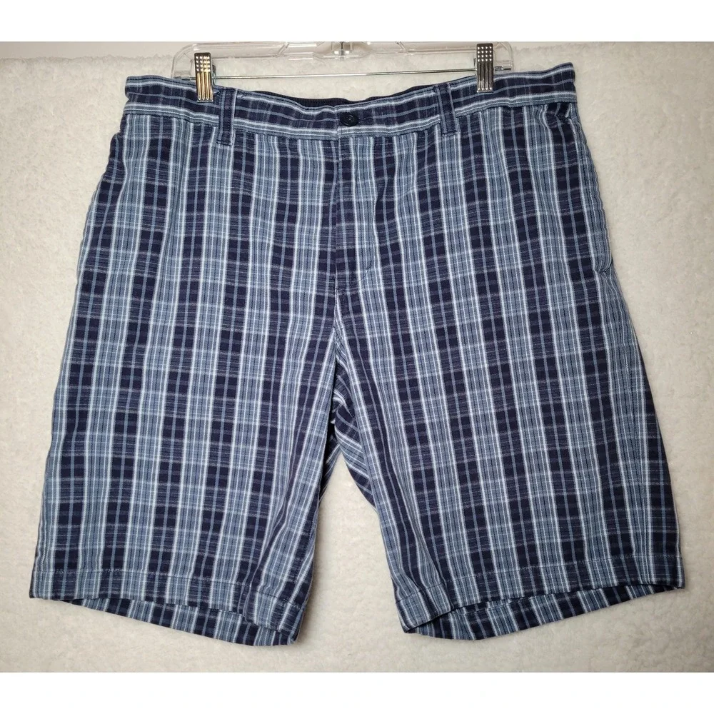 The North Face‎ Mens Bermuda Shorts Plaid 5 Pocket Blue Size 38 Casual 0057